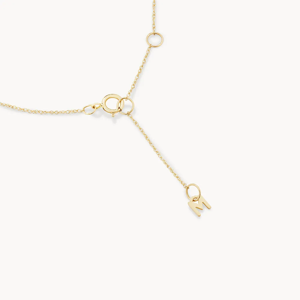 Diamond Letter V Necklace in 10k Gold