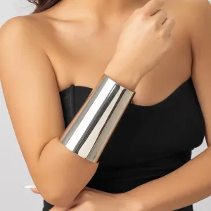 DIEZI Exaggerate Punk Gold Silver Color Metal Cuff Bangles For Women Vintage New Bracelet Boho Fashion Wide Bangle Jewelry
