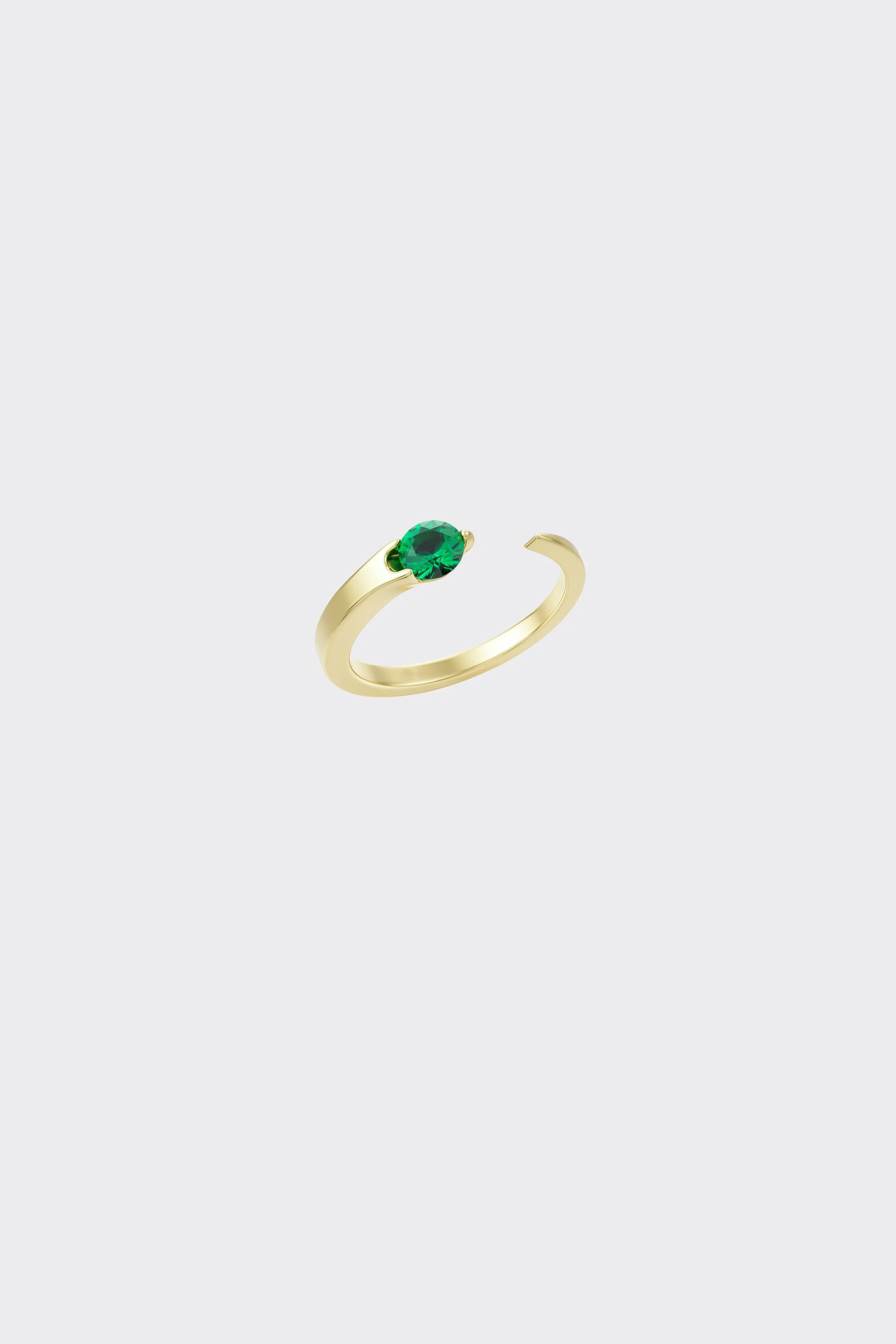 Dot Emerald Cuff Ring