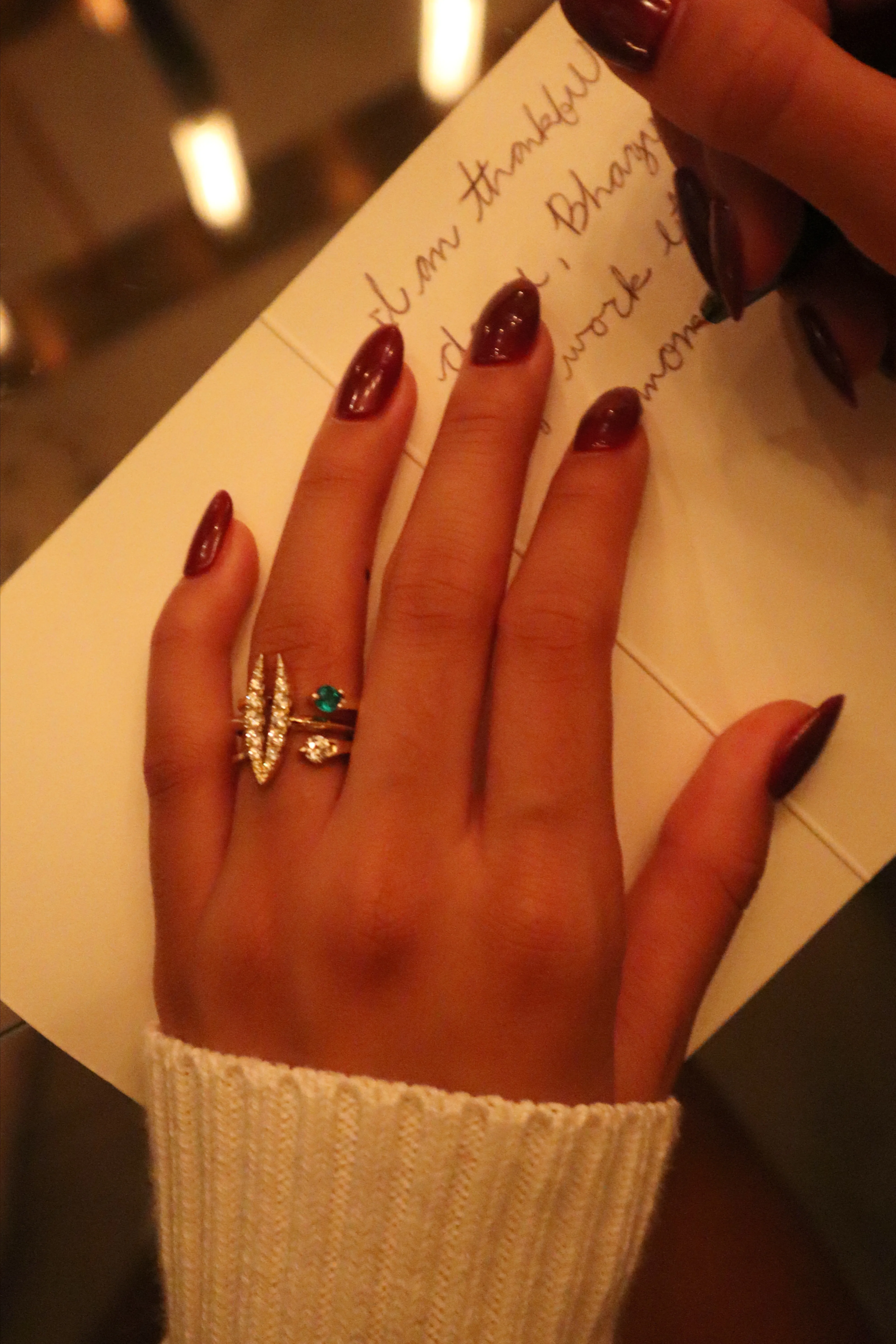 Dot Emerald Cuff Ring