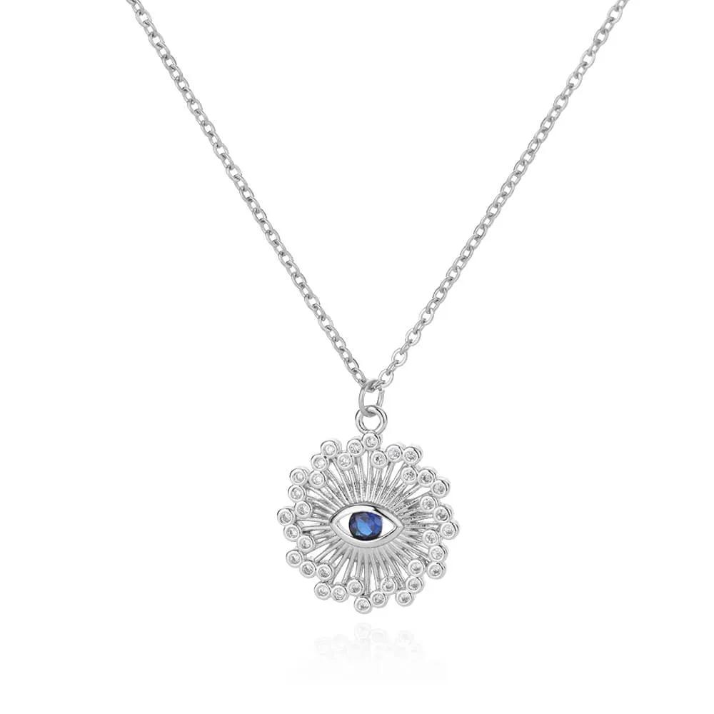 Evil Eye Necklace for Women Fashion Gold Color Copper Zircon Pendant Woman