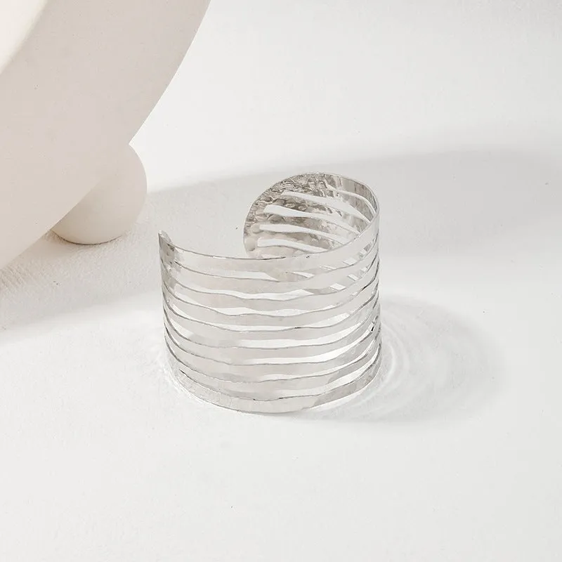 Exaggerated Retro Metal Cuff Bracelets - Vienna Verve Collection