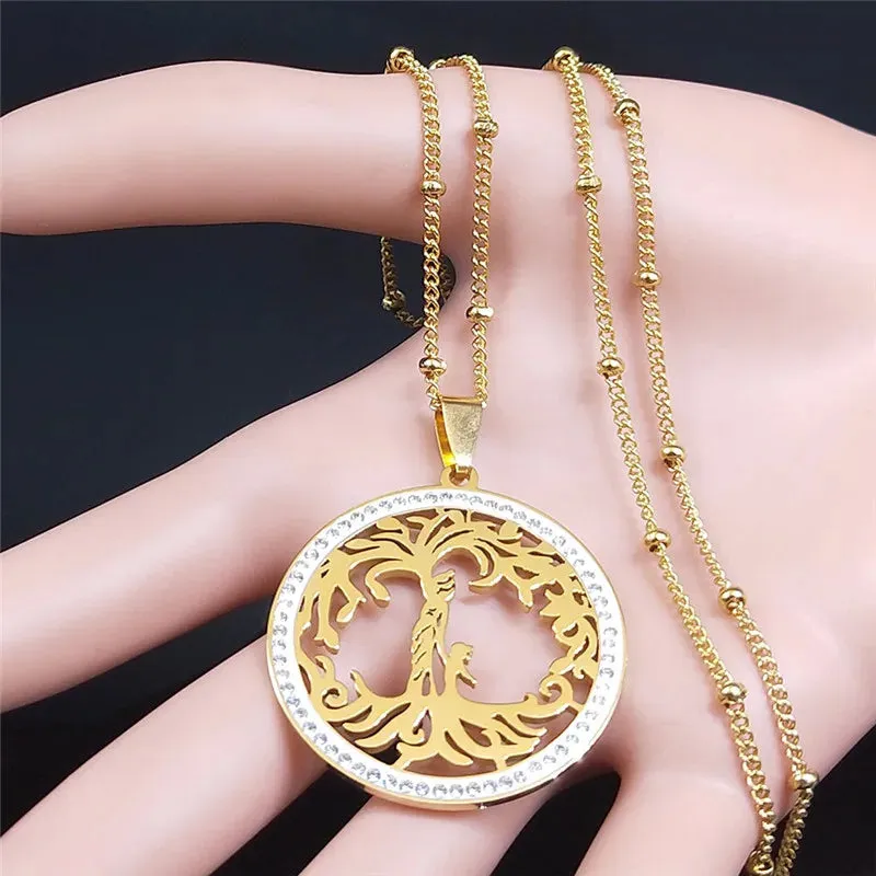 Family Mama Baby Tree of Life Necklace for Women