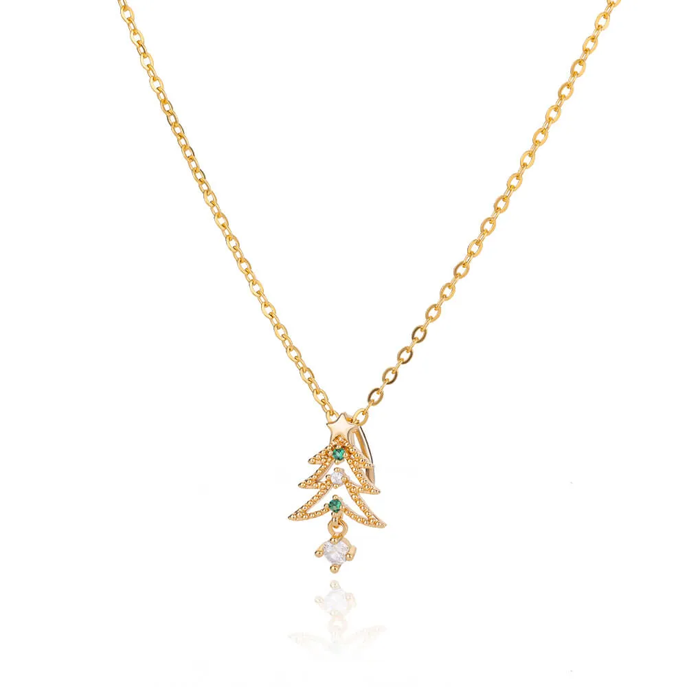 Fashion Christmas Jewelry Gifts Christmas Tree Pendant Necklace For Women