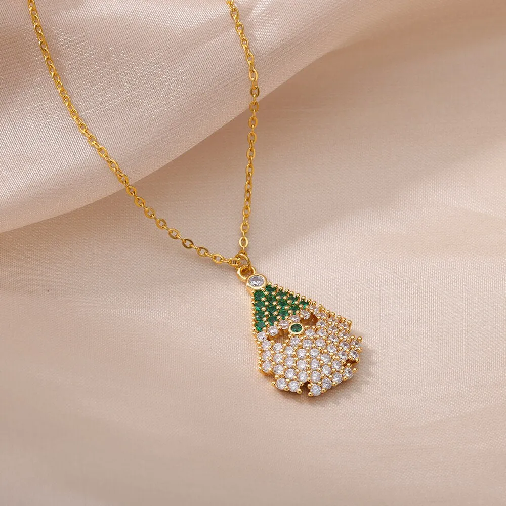Fashion Christmas Jewelry Gifts Christmas Tree Pendant Necklace For Women