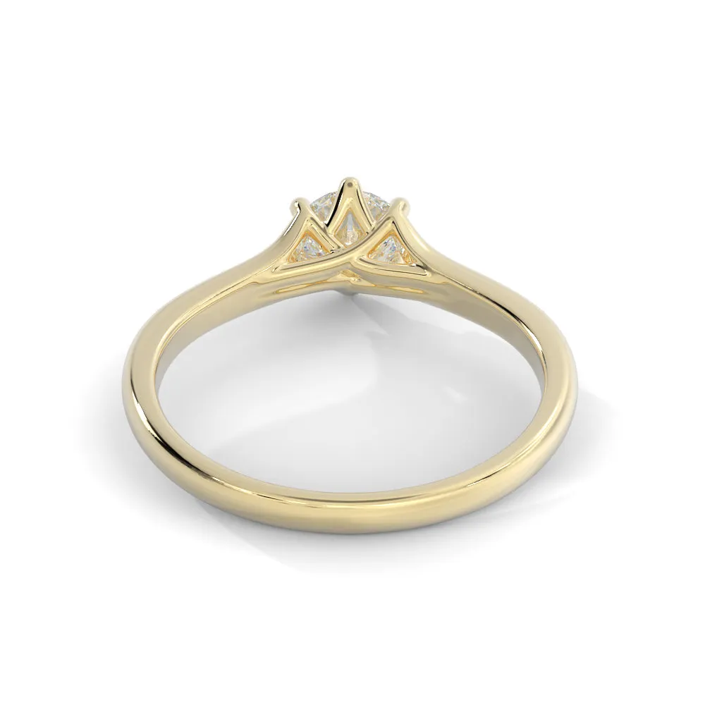 Fiery Light split shank Natural Round  Diamond Engagement Ring