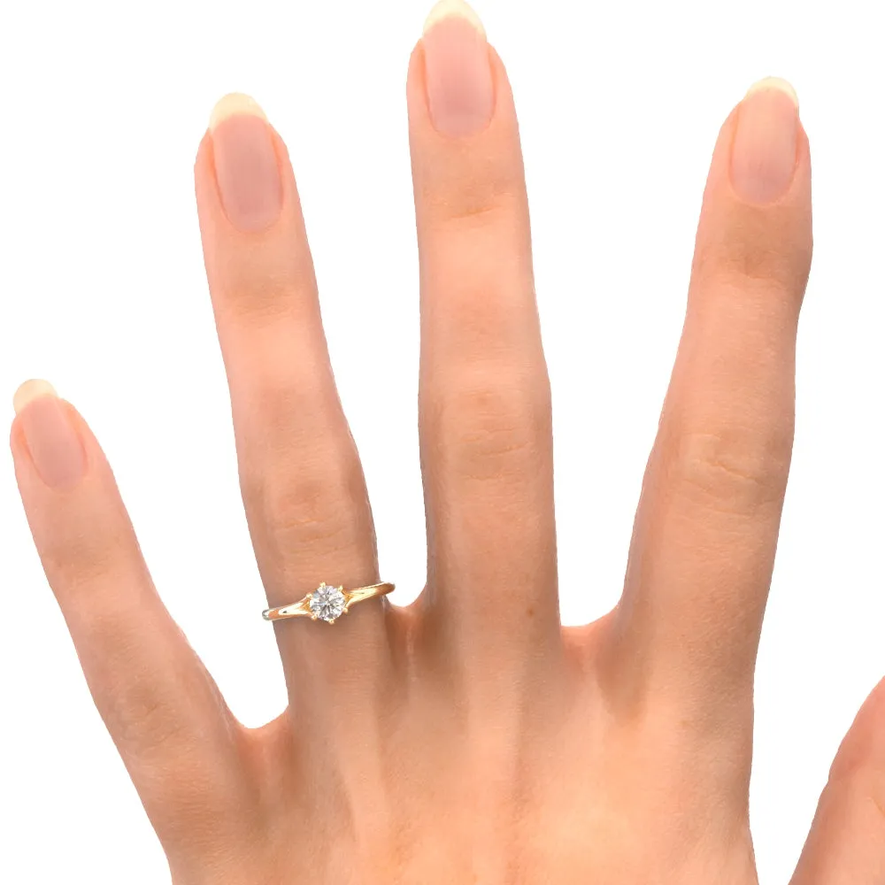 Fiery Light split shank Natural Round  Diamond Engagement Ring
