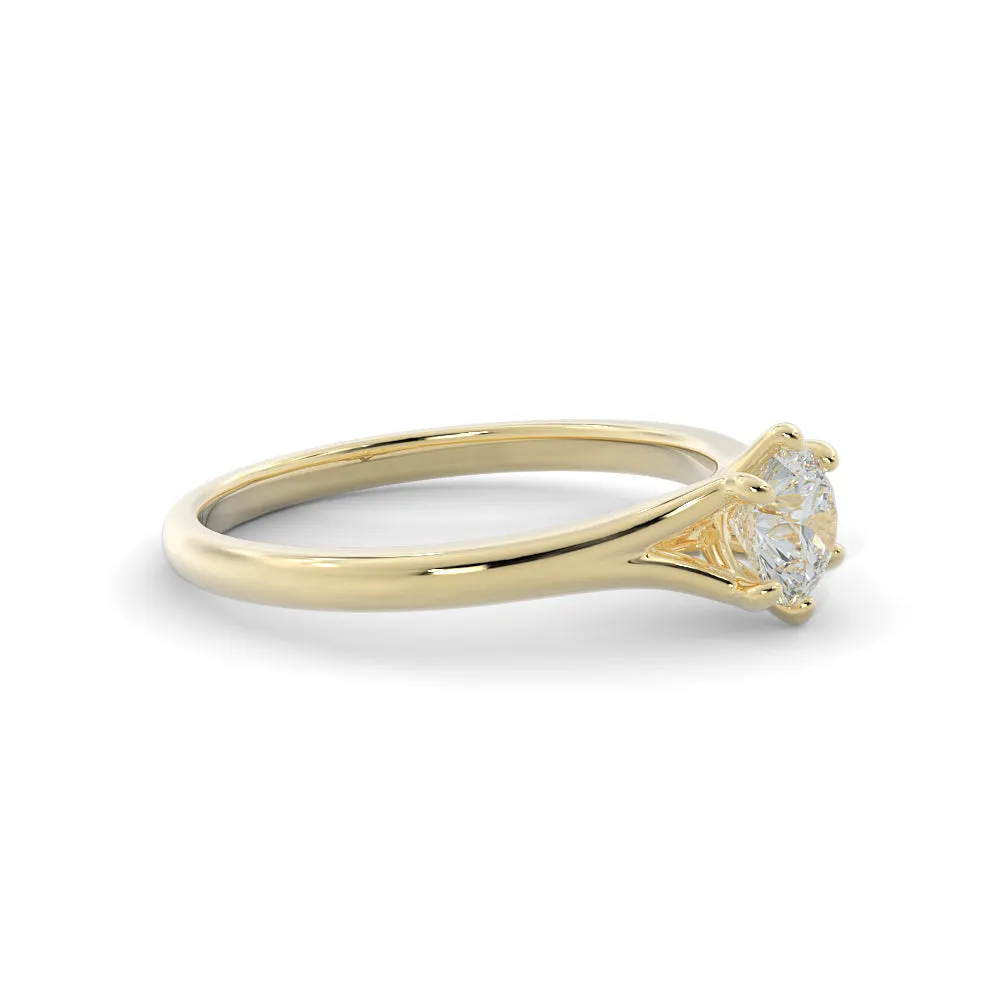 Fiery Light split shank Natural Round  Diamond Engagement Ring