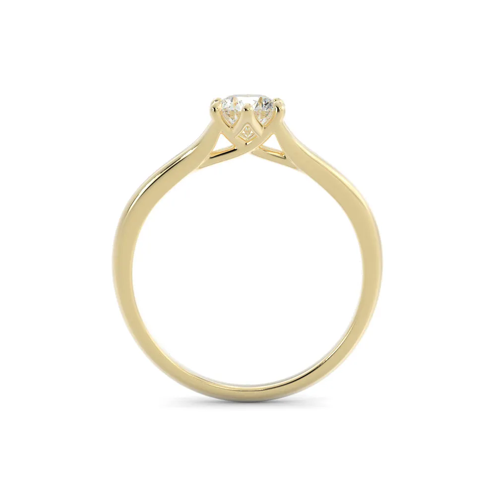 Fiery Light split shank Natural Round  Diamond Engagement Ring