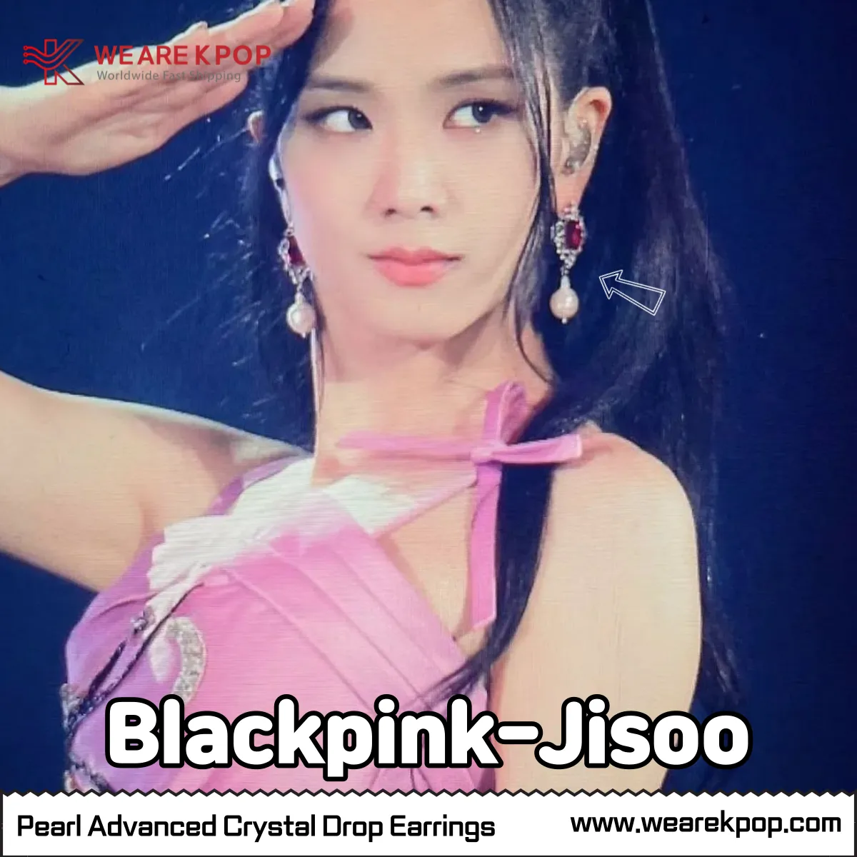 Freshwater Pearl Advanced Crystal Drop Earrings (Kara-Parkgyuri,Blackpink-jisoo) - 925 silver
