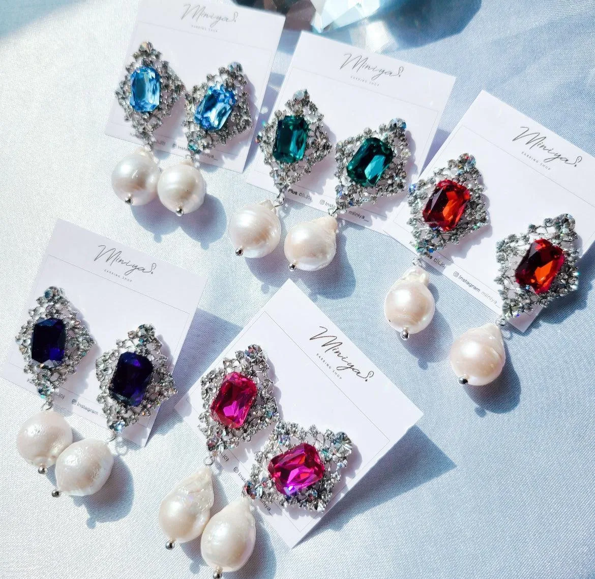 Freshwater Pearl Advanced Crystal Drop Earrings (Kara-Parkgyuri,Blackpink-jisoo) - 925 silver