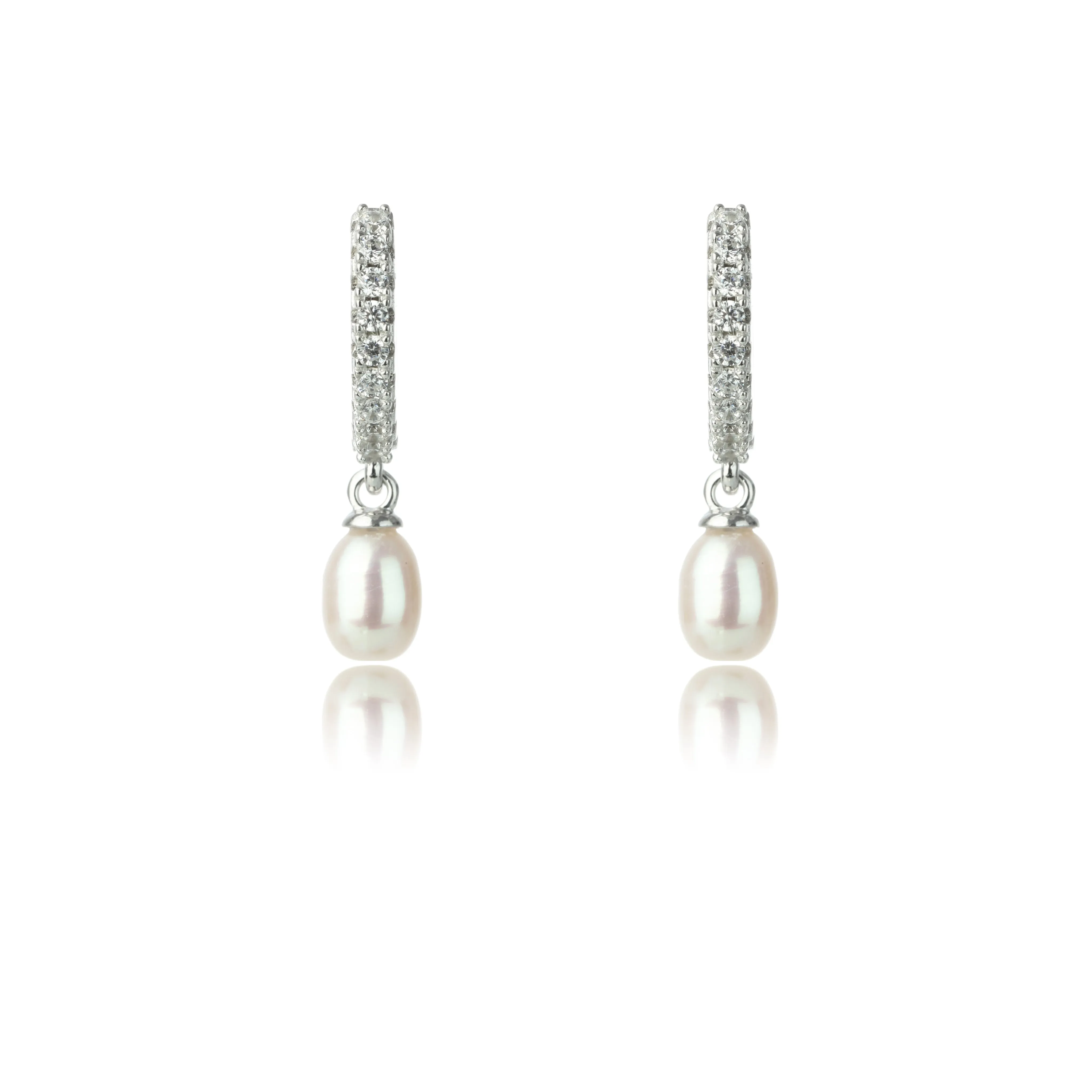 Georgini Oceans Bondi Freshwater Pearl Earrings- Silver