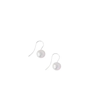 Grey Baroque Pearl and Silver Drop Hooks