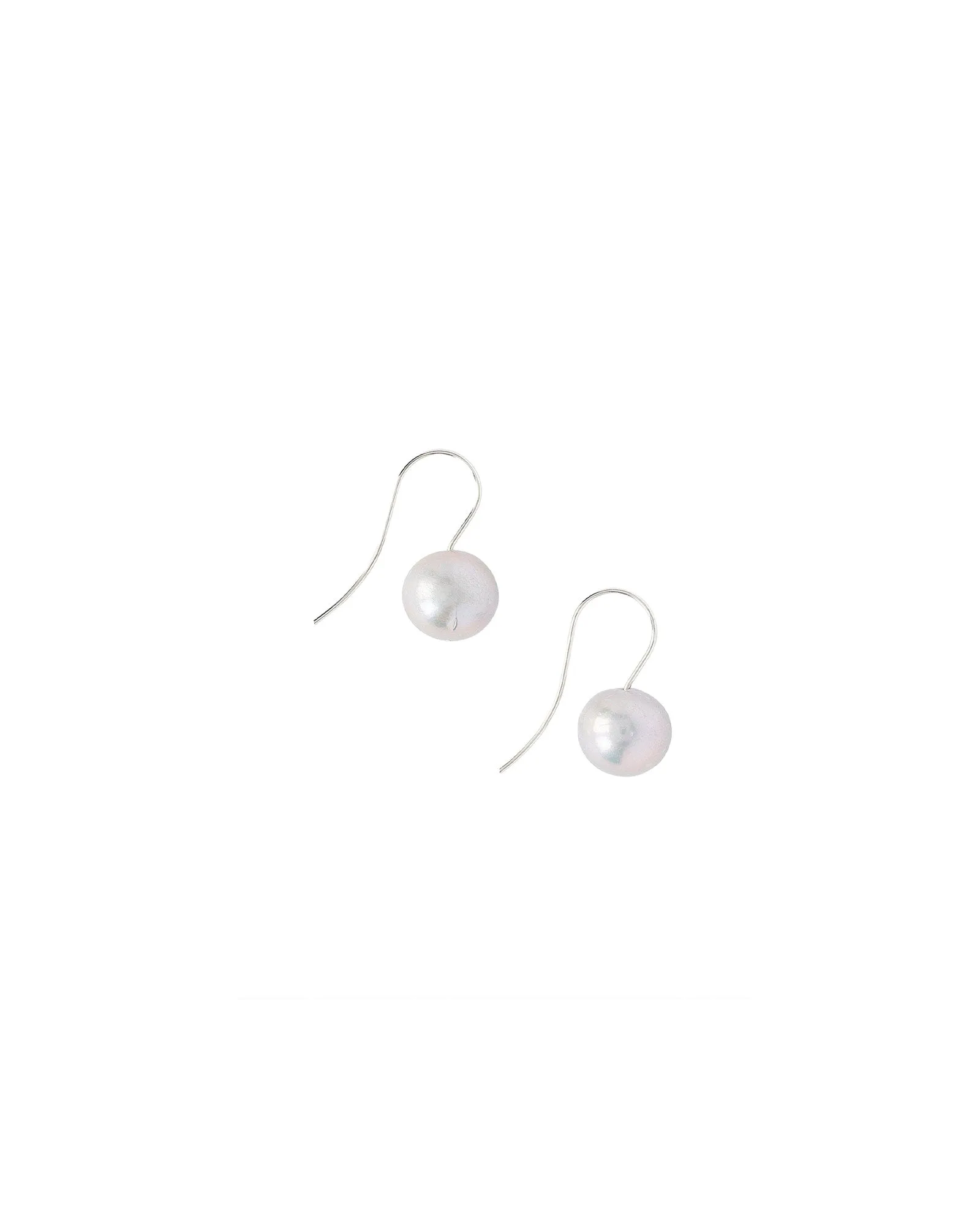 Grey Baroque Pearl and Silver Drop Hooks