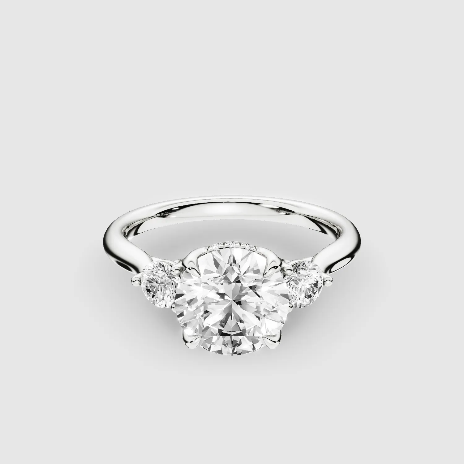 Julie Lab Grown Solitaire Diamond Ring - The Mystic Halo Collection -Round