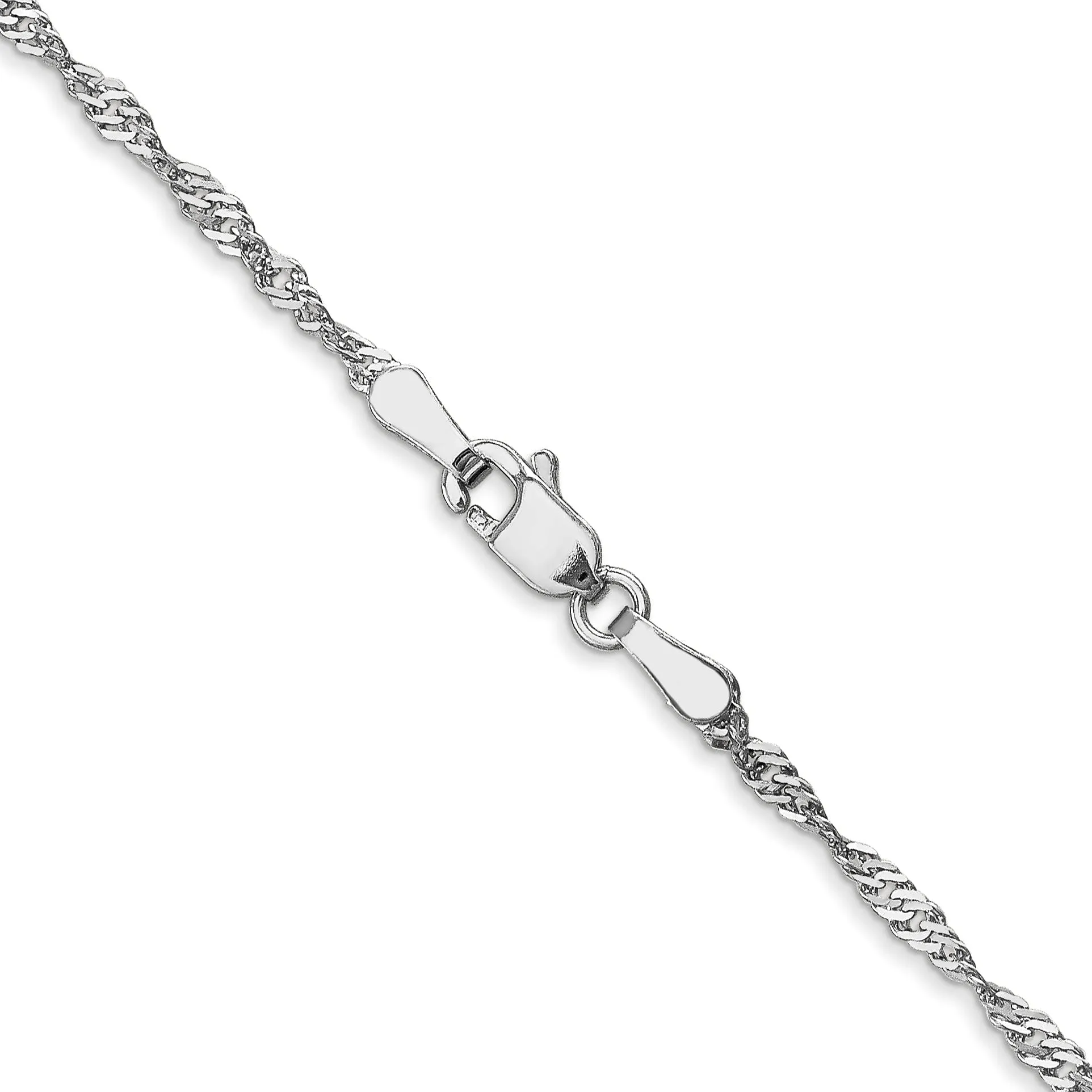 Leslie 14K White Gold Singapore Chain with Lock