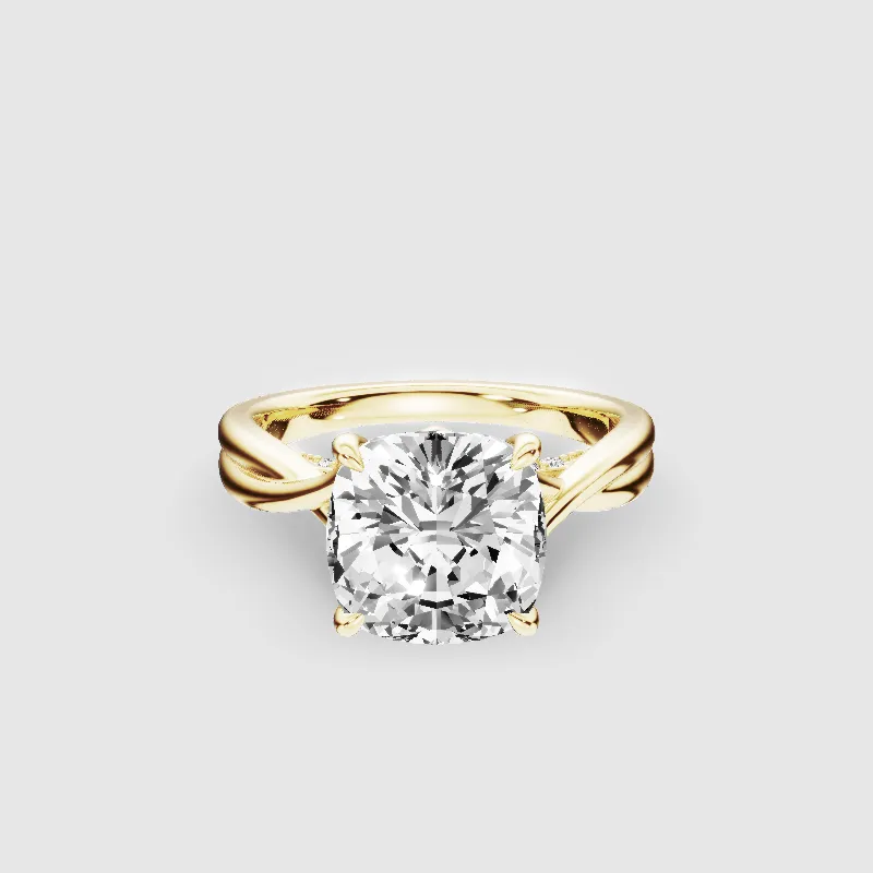 Lily Solitaire Lab Grown Diamond Ring-Cushion