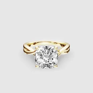 Lily Solitaire Lab Grown Diamond Ring-Cushion