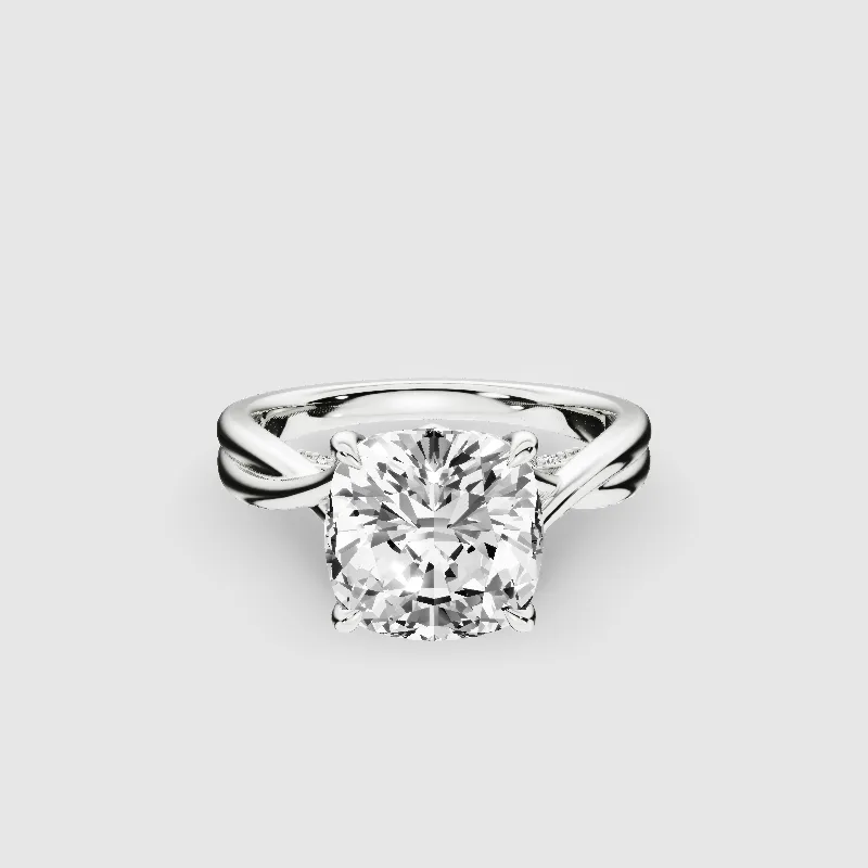 Lily Solitaire Lab Grown Diamond Ring-Cushion