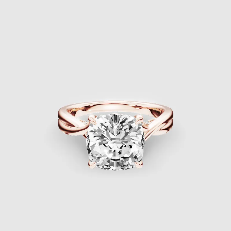 Lily Solitaire Lab Grown Diamond Ring-Cushion