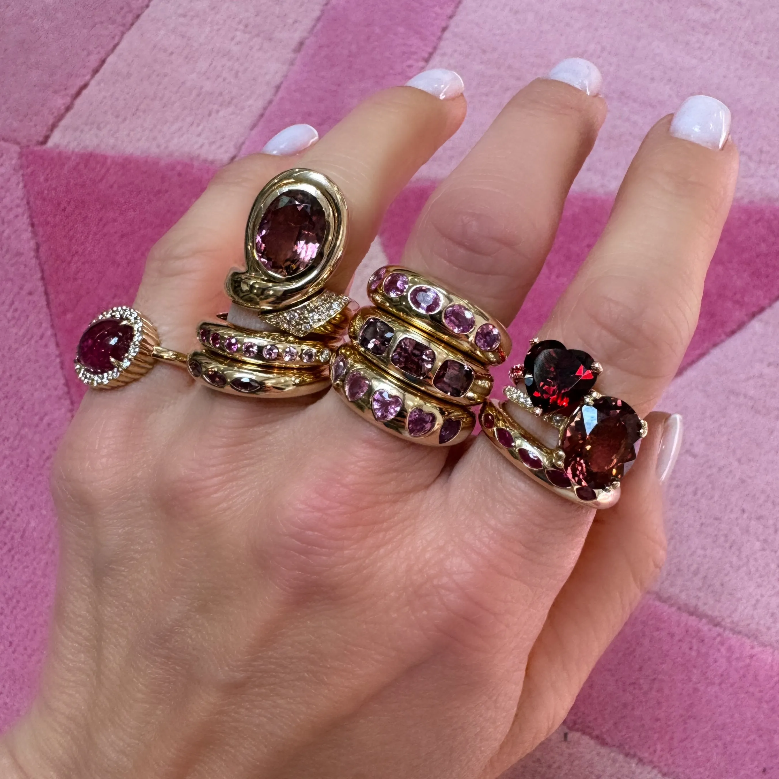 Marquise Five Gemstone Skinny Ring