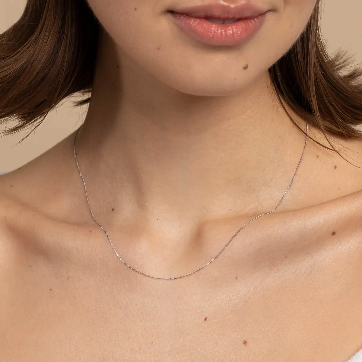 Miyu Chain Necklace in Solid White Gold