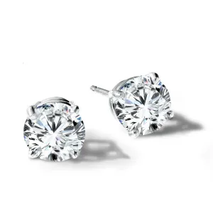 Natural Diamond Solitaire Stud Earrings (2.00 ctw)
