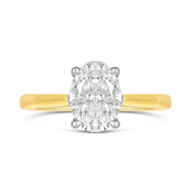 Oval Solitaire Engagement Ring 2.10ct