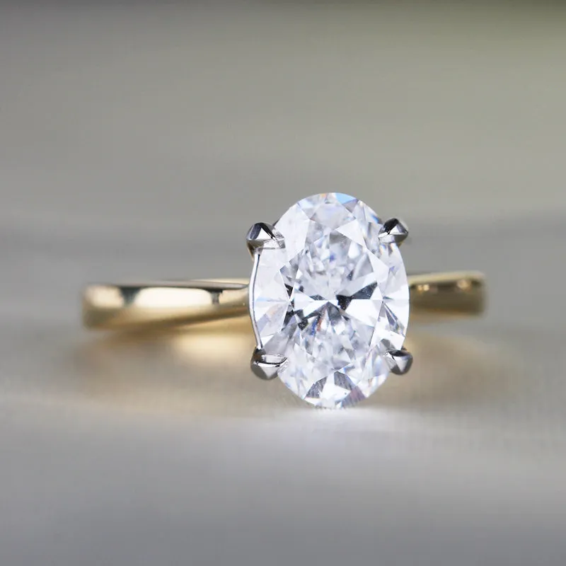 Oval Solitaire Engagement Ring 2.10ct