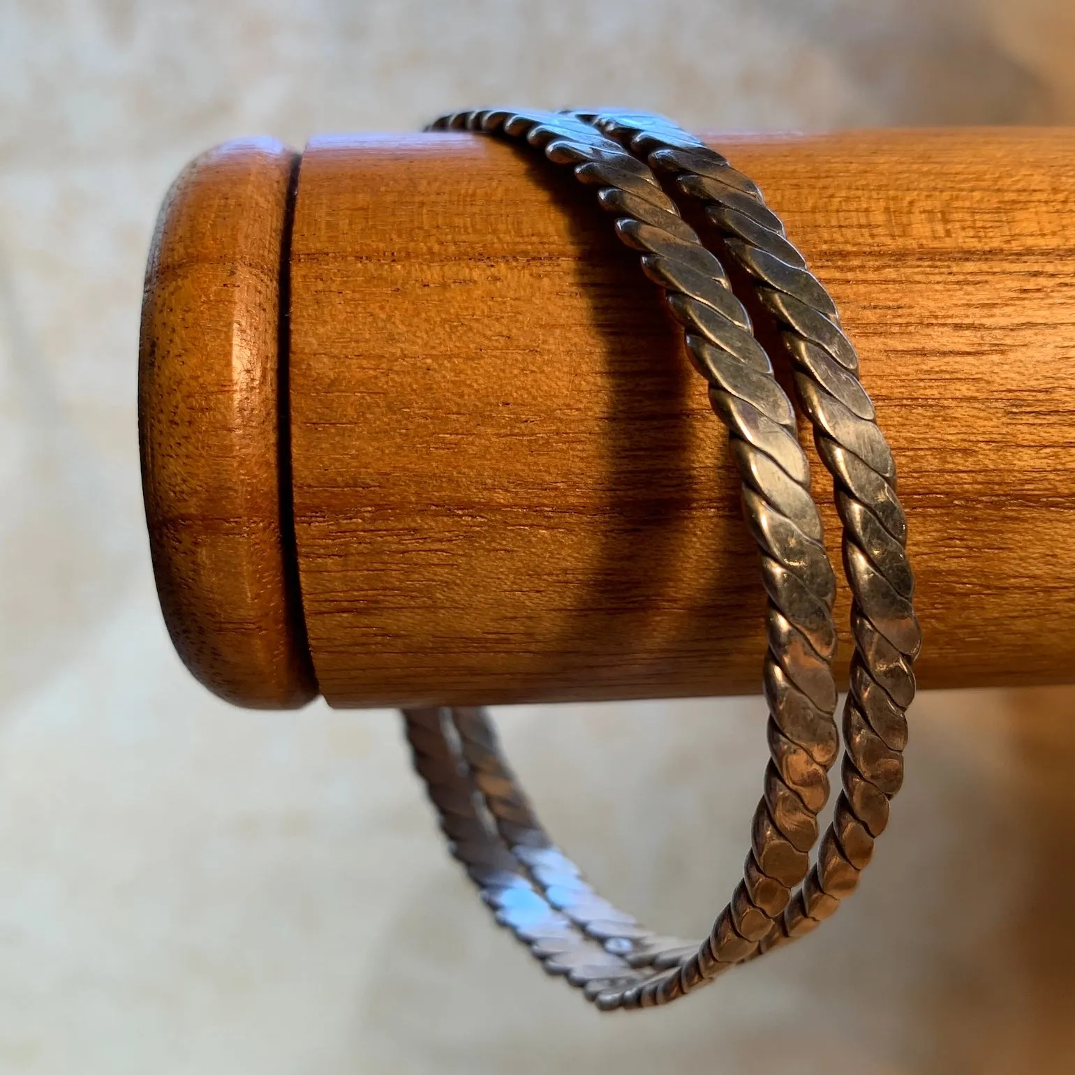 Pair of Vintage Sterling Flat Bangles