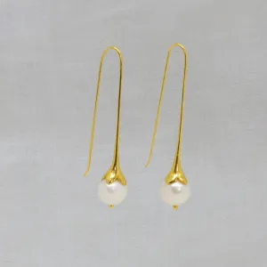 Pearl and Gold Art Nouveau Earrings