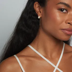 Petite Oval Pearl Threader Earrings