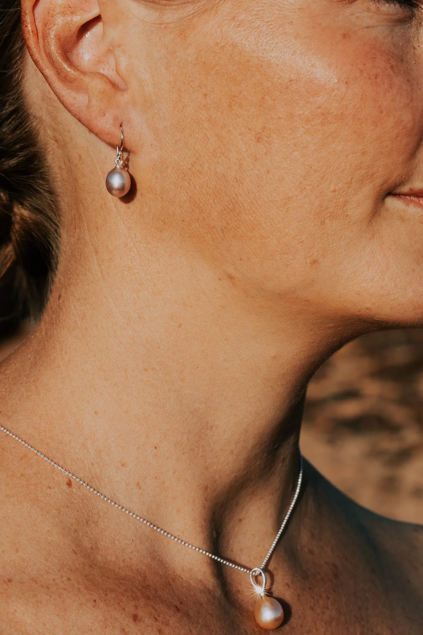Pink Pearl Hook Drop Earrings