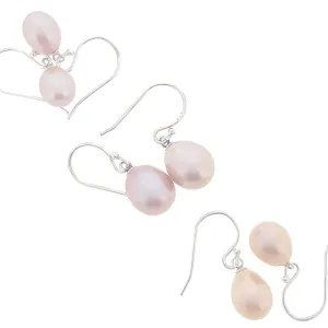 Pink Pearl Hook Drop Earrings