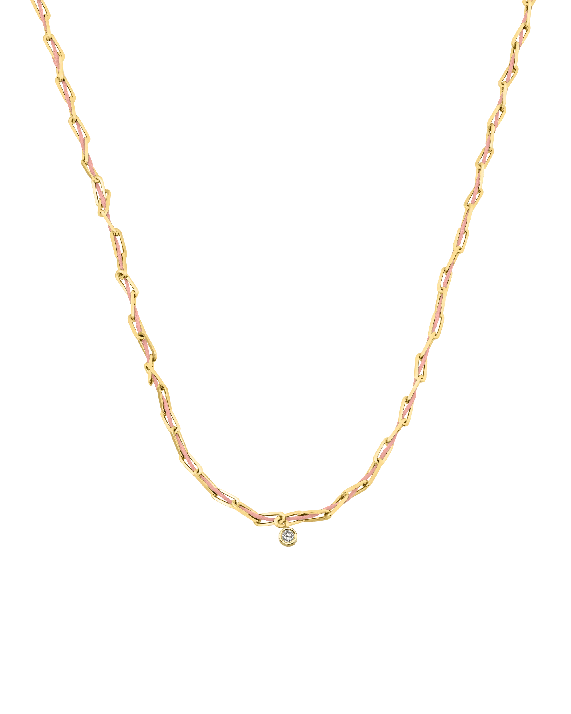 Pink : Twine Diamond Necklace - 18K Gold Vermeil