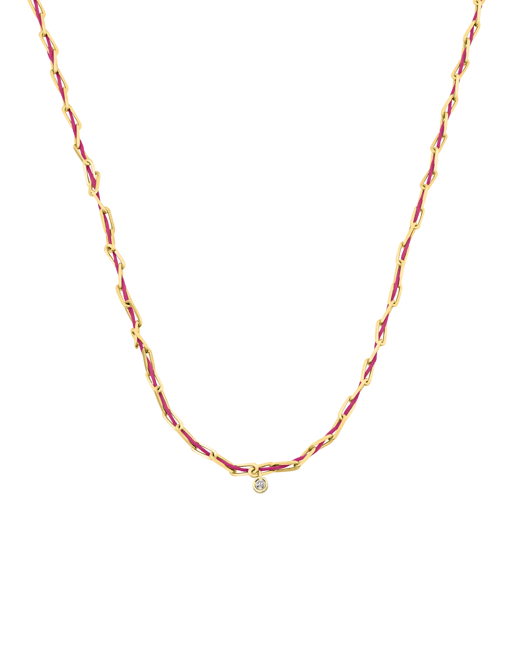 Pink : Twine Diamond Necklace - 18K Gold Vermeil