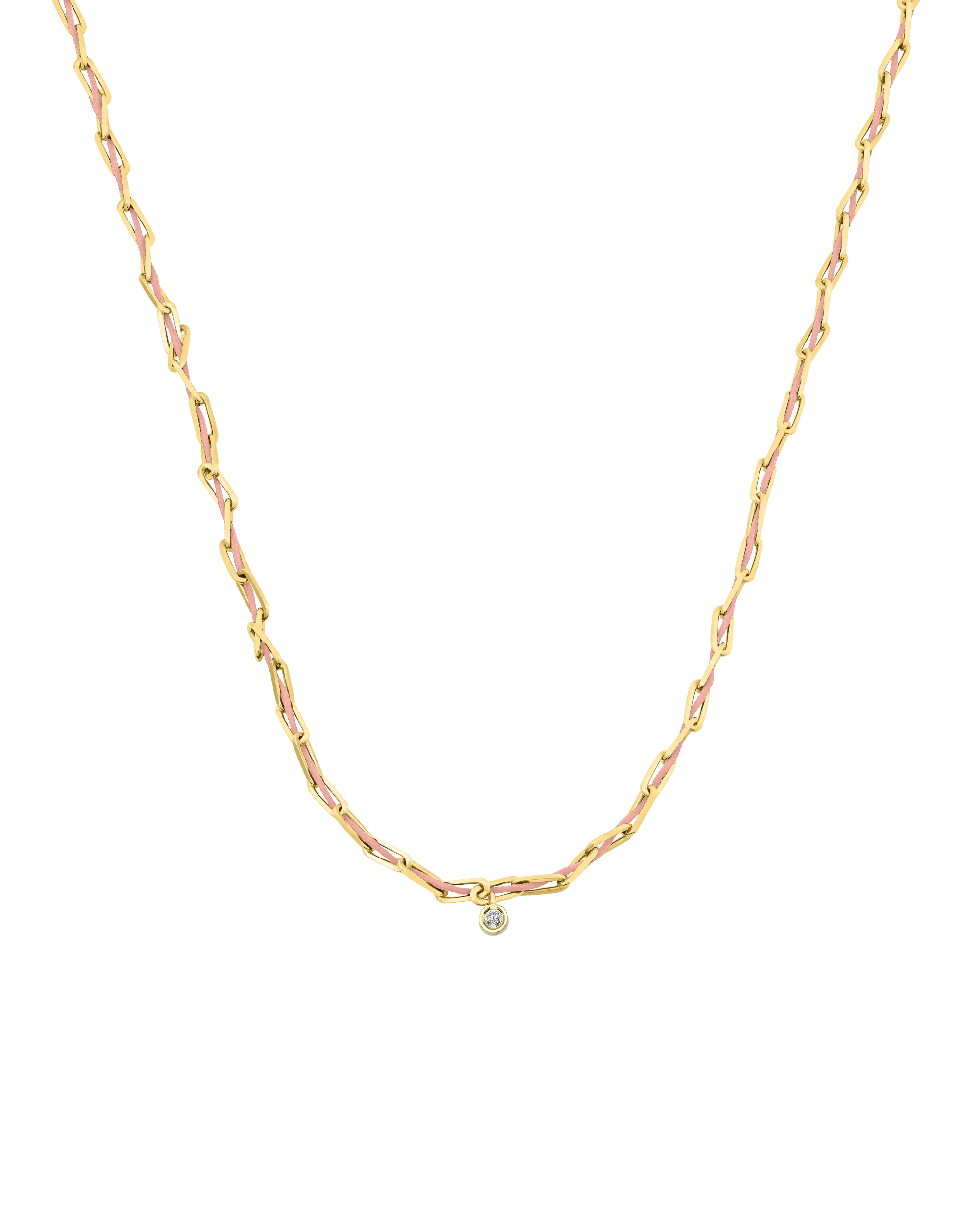 Pink : Twine Diamond Necklace - 18K Gold Vermeil