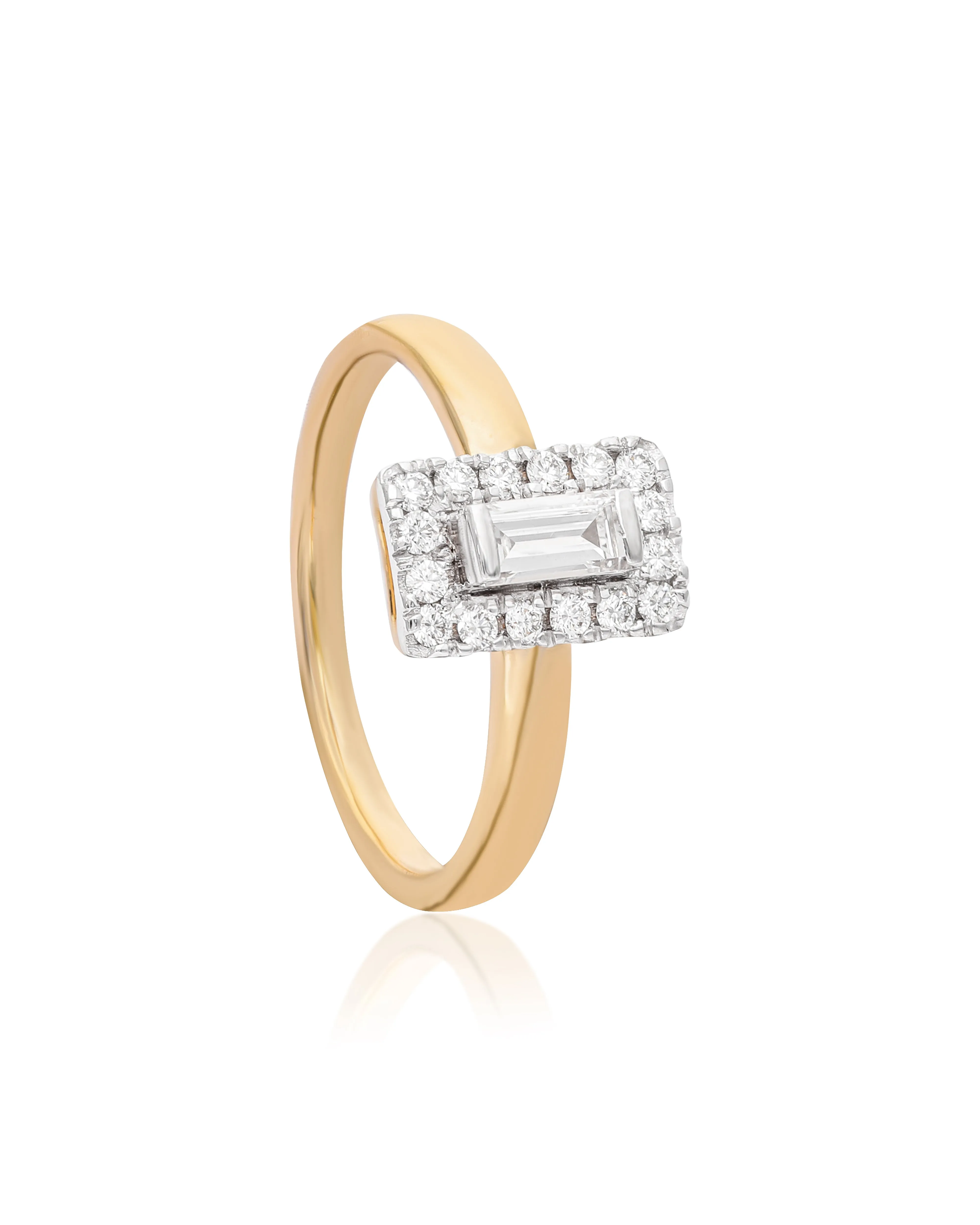 Princess Diamond Baguette 14k Gold Ring