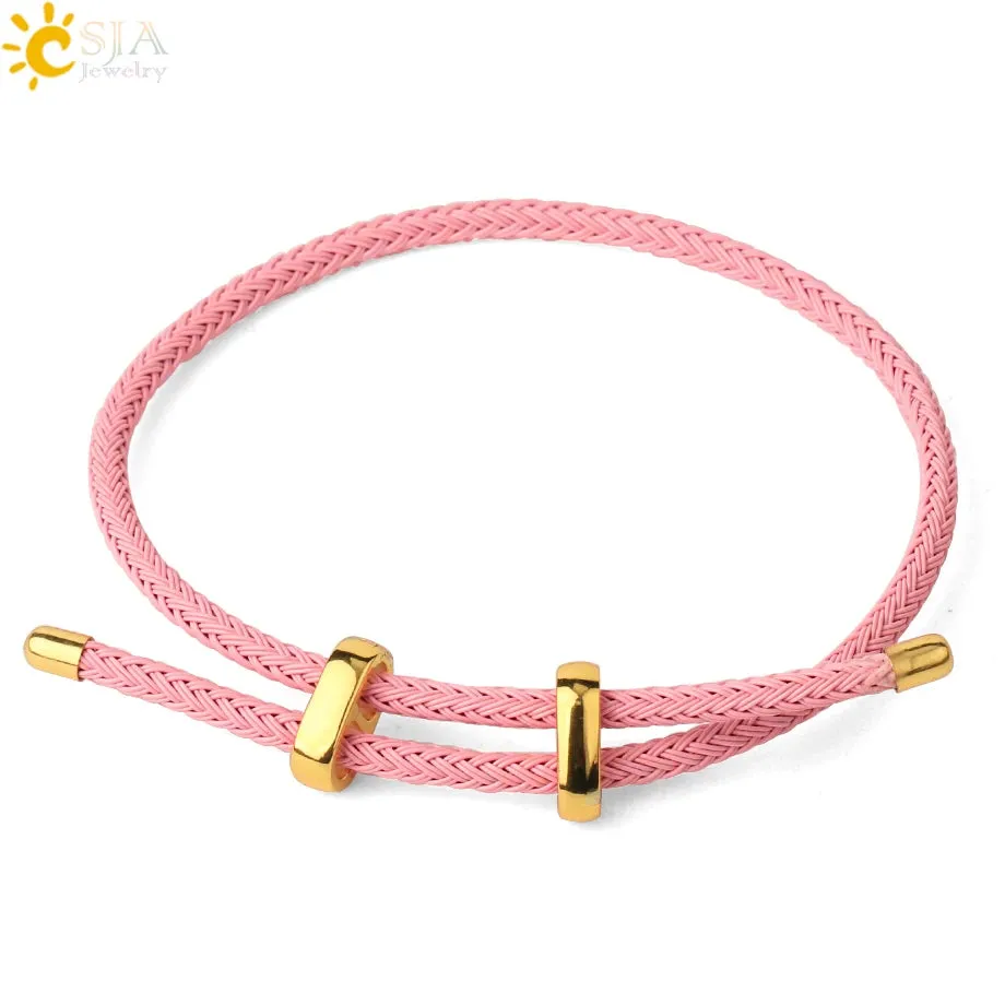 Red Black Steel Wire Adjustable Bangles Expandable Handmade Braided Rope Bracelet Couple Bracelets for Women Men Jewelry G434