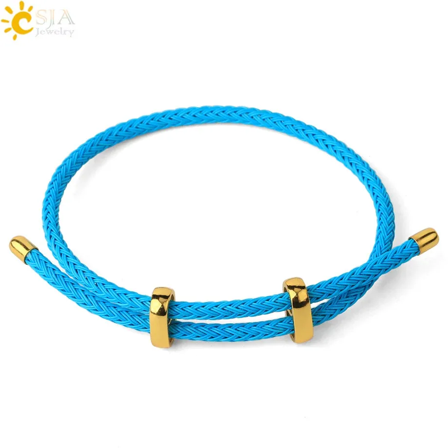 Red Black Steel Wire Adjustable Bangles Expandable Handmade Braided Rope Bracelet Couple Bracelets for Women Men Jewelry G434