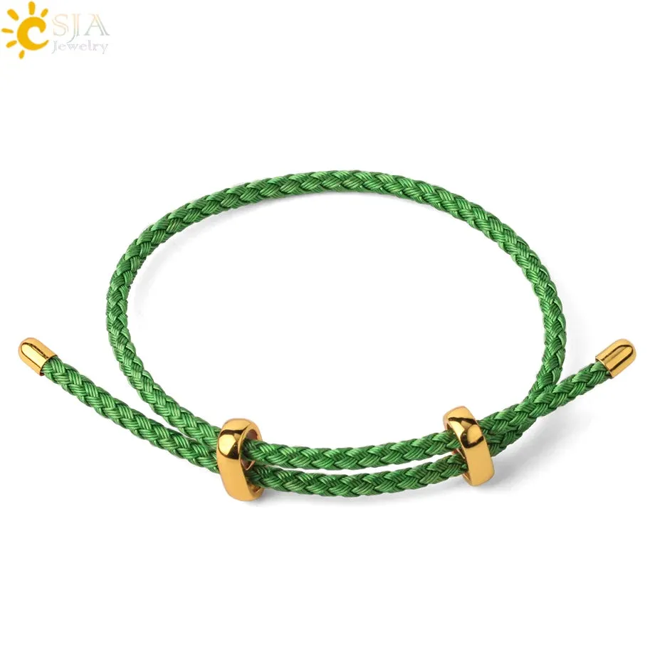 Red Black Steel Wire Adjustable Bangles Expandable Handmade Braided Rope Bracelet Couple Bracelets for Women Men Jewelry G434