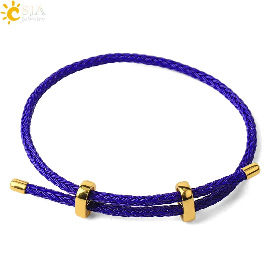 Red Black Steel Wire Adjustable Bangles Expandable Handmade Braided Rope Bracelet Couple Bracelets for Women Men Jewelry G434