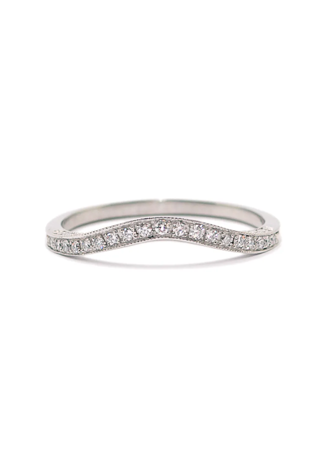 Sébastien Barier Platinum .17ctw Diamond Curved Band