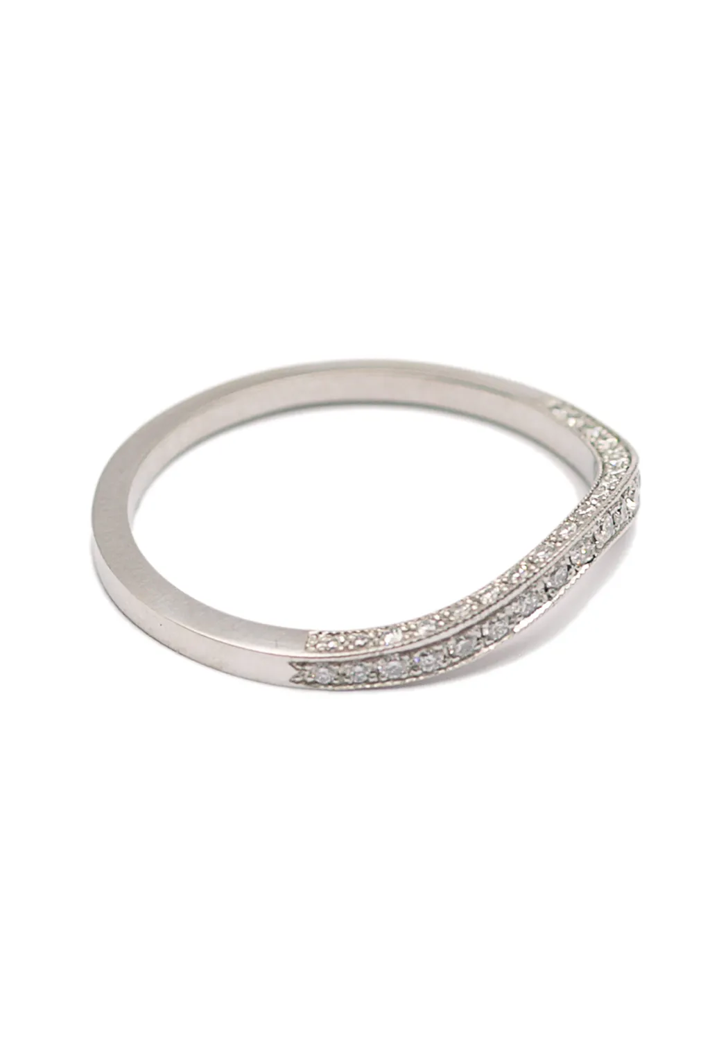 Sébastien Barier Platinum .17ctw Diamond Curved Band