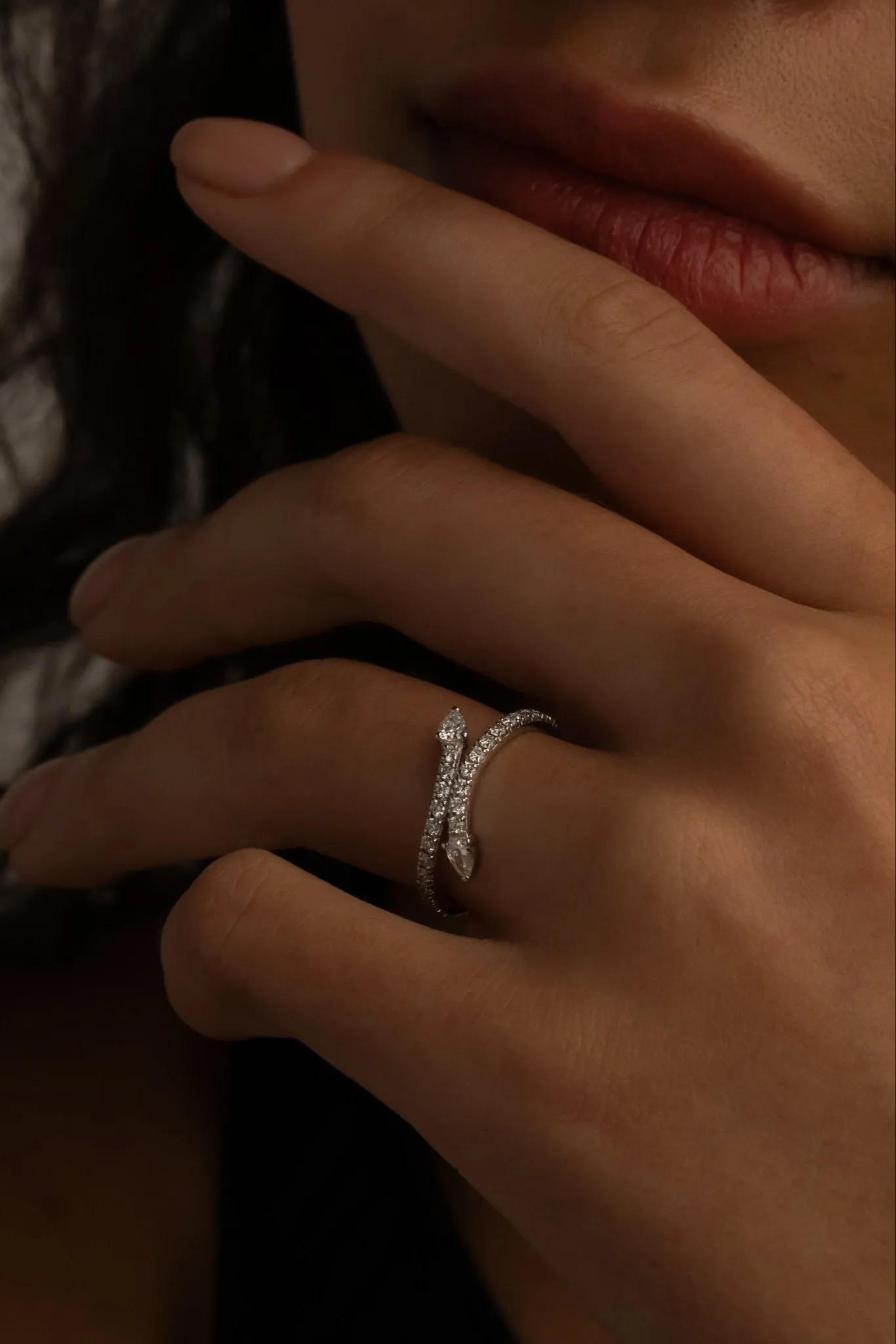 Serpent Diamond Ring