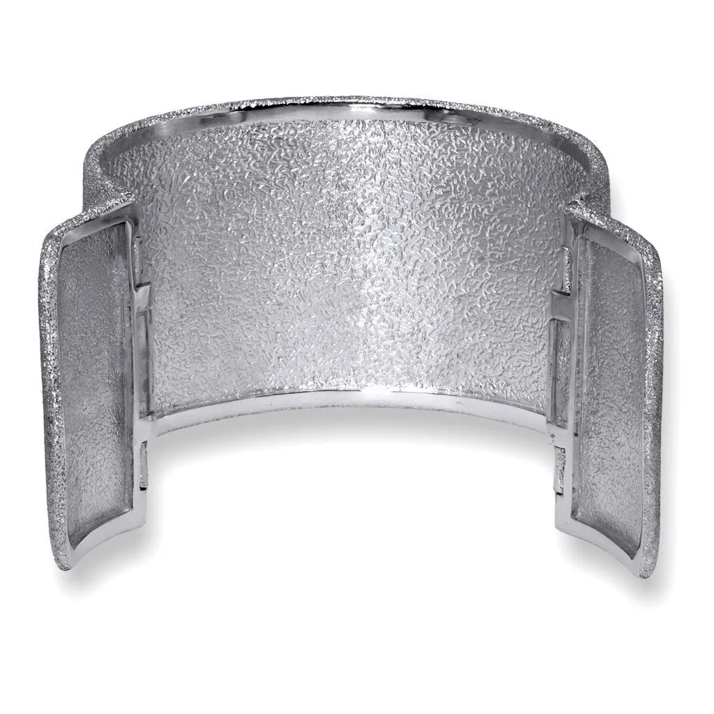 Silver Glossy Leaf Cuff Bracelet