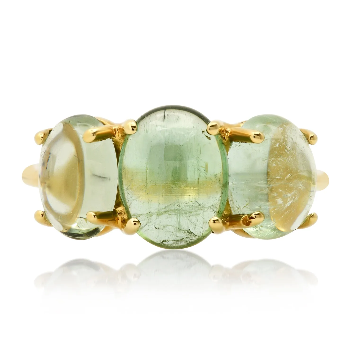 Small Gumdrop Three Stone Cabochon Ring
