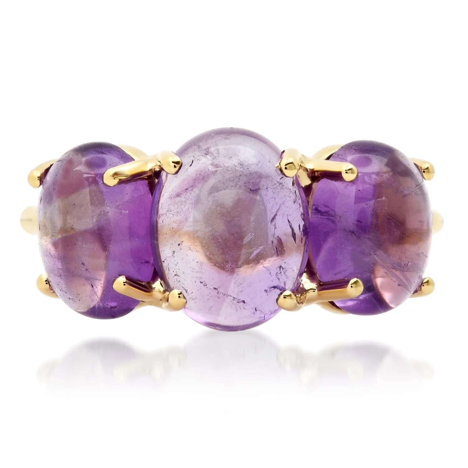 Small Gumdrop Three Stone Cabochon Ring