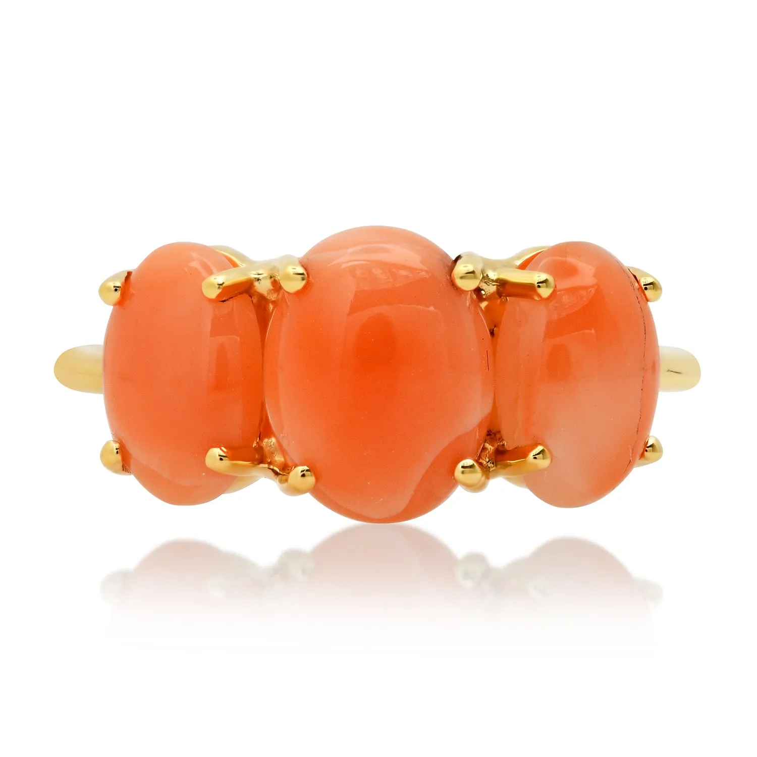 Small Gumdrop Three Stone Cabochon Ring