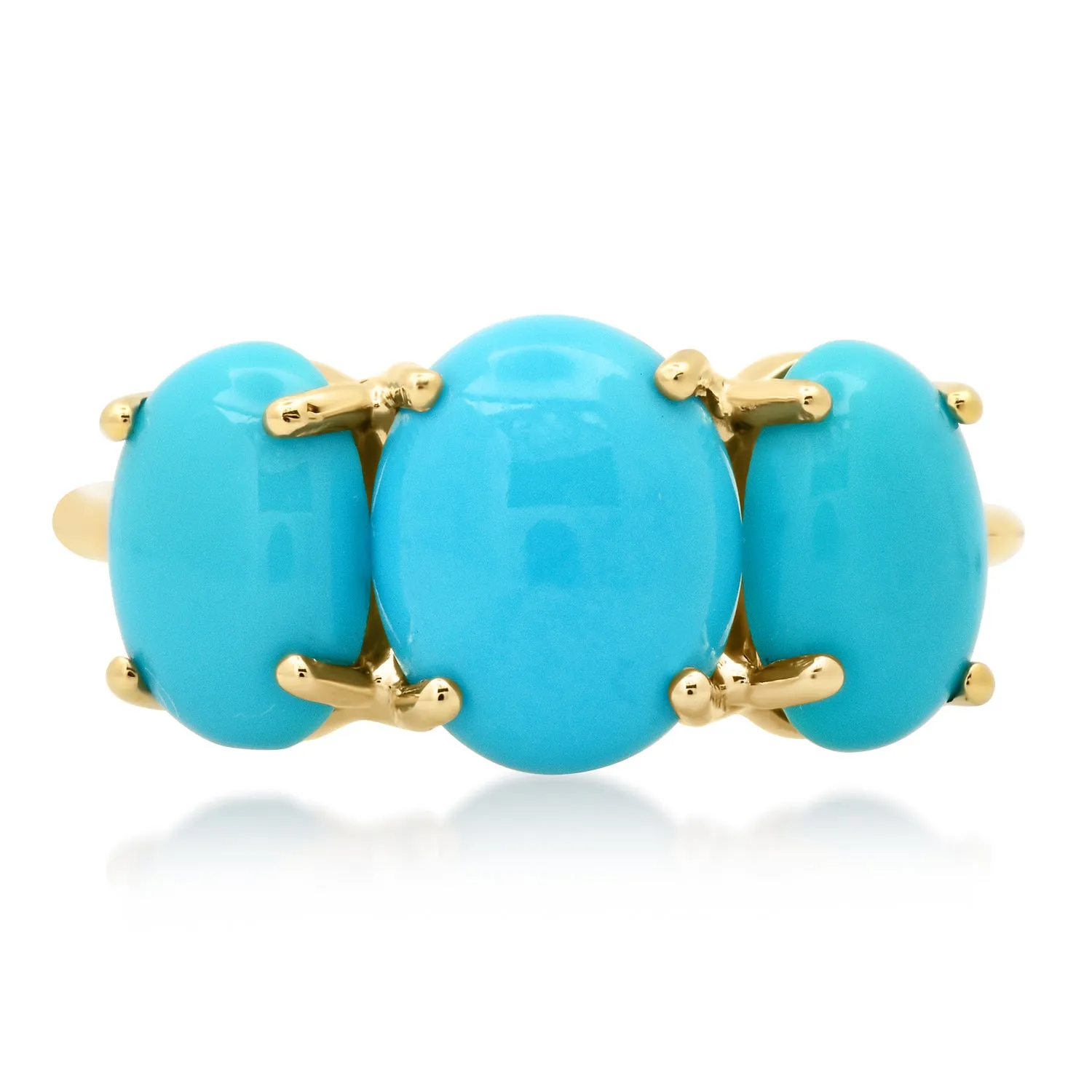 Small Gumdrop Three Stone Cabochon Ring